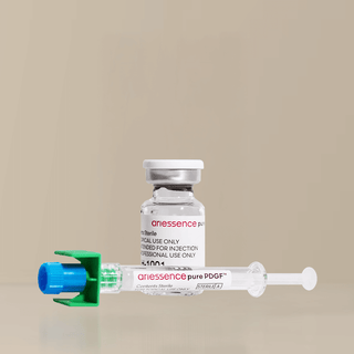 PDGF 1 Syringe with vial, a regenerative growth factor for collagen formation and skin rejuvenation.