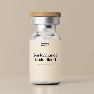 Performance Build Blend peptide injection bottle for fat loss, muscle growth, and recovery support.